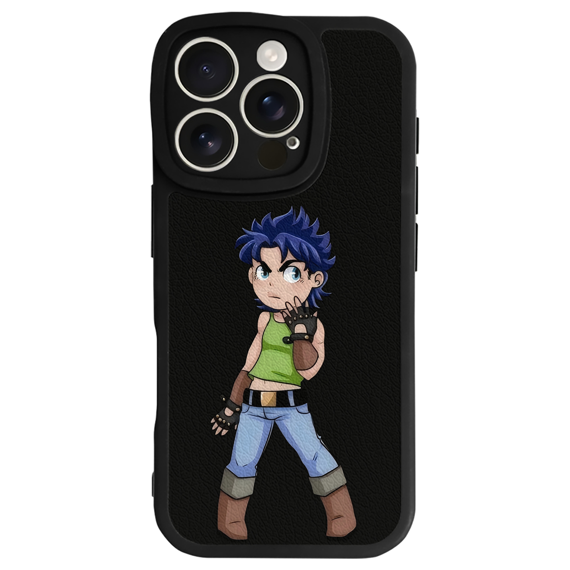 （画像用） ジョジョの奇妙な冒険 広瀨康一 JoJo's Bizarre Adventure Hirose Koichi 【iPhone 16シリーズ対応】シリコンスマホケース（レザー調） 材質：シリコン